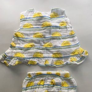 SOLD Angel Dear Top & Bloomer Set Suns